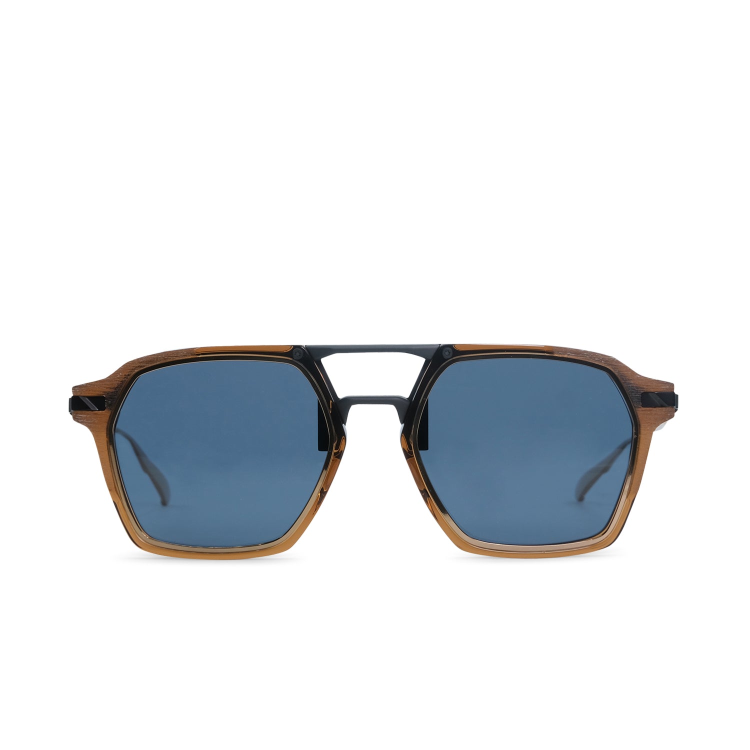 CRYSTAL LIGHT BROWN - POLARISED BLUE  DESIGNER SUNGLASS