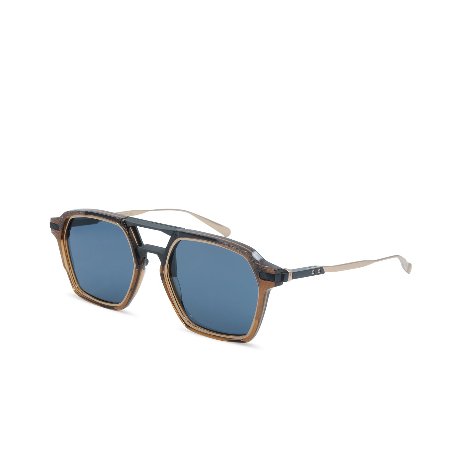 CRYSTAL LIGHT BROWN - POLARISED BLUE  DESIGNER SUNGLASS